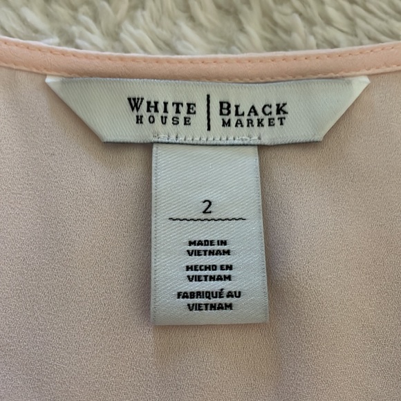 White House/Black Market Soft Peach Sleeveless Ruffle Front Top EUC  - Size 2 - Picture 8 of 14
